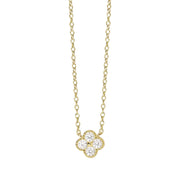 Mabina Girocollo argento dorato con fiore in zirconi 553793